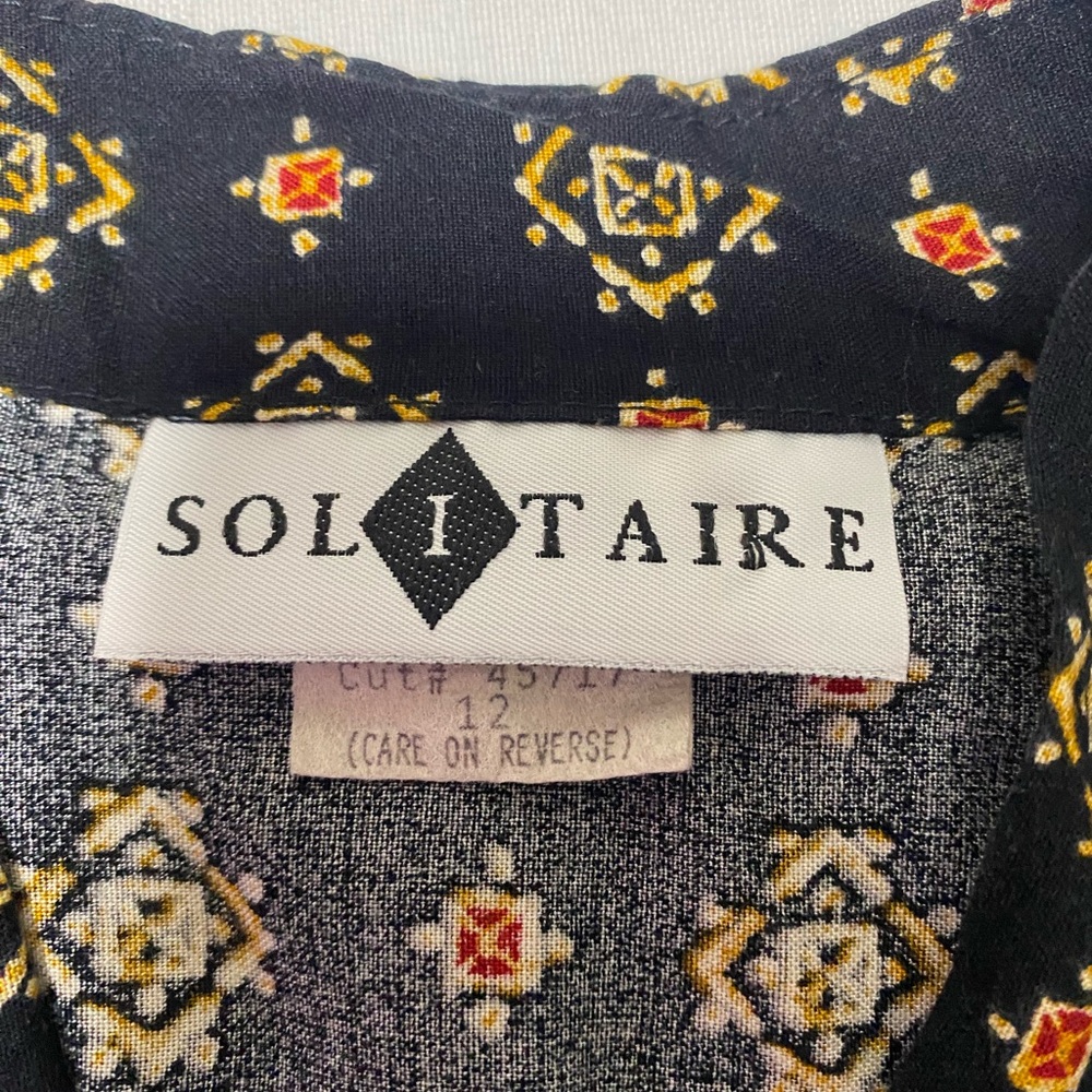 Solitaire Black And Gold Patterned One Button Tie… - image 6